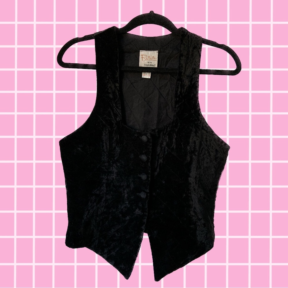 Vintage 1990s Velvet Vest Fariri by Joseph Ribkoff Size 8
